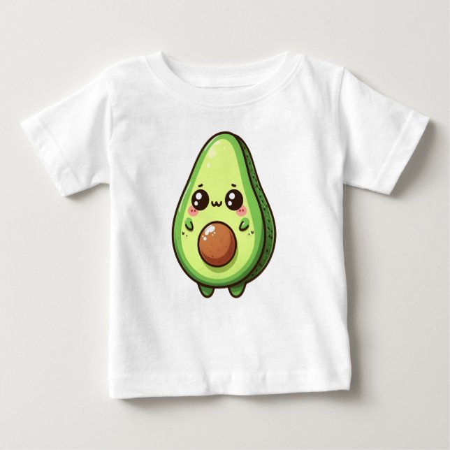 Camiseta Para Bebê Cute Chibi Avocado (Frente)