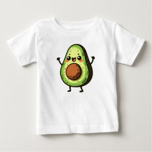 Camiseta Para Bebê Cute Chibi Avocado