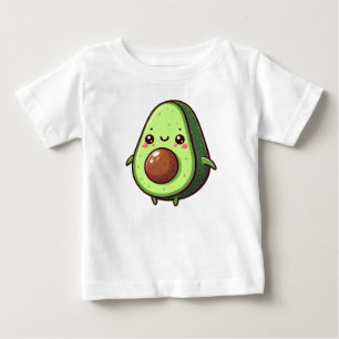 Camiseta Para Bebê Cute Chibi Avocado