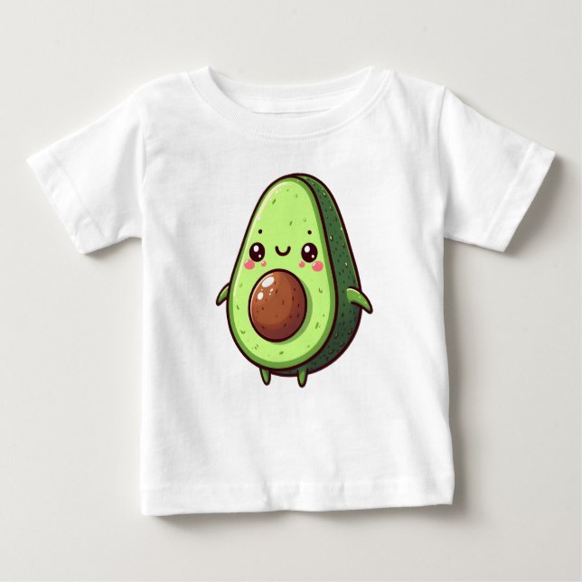 Camiseta Para Bebê Cute Chibi Avocado (Frente)