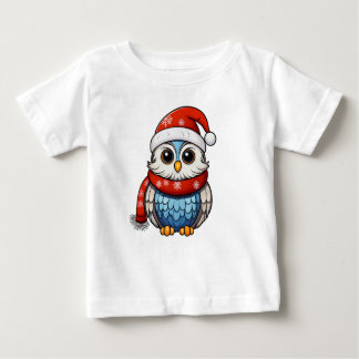 Camiseta Para Bebê Cute Christmas Owl – Festive Kids T-Shirt Design