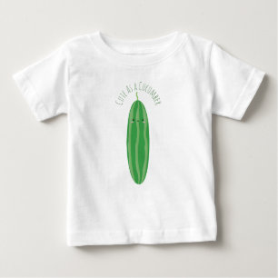 Camiseta Para Bebê Cute como pepino Engraçado Kawaii Cutecumber Unise
