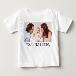 Camiseta Para Bebê Cute Custom Photo & Name Text White