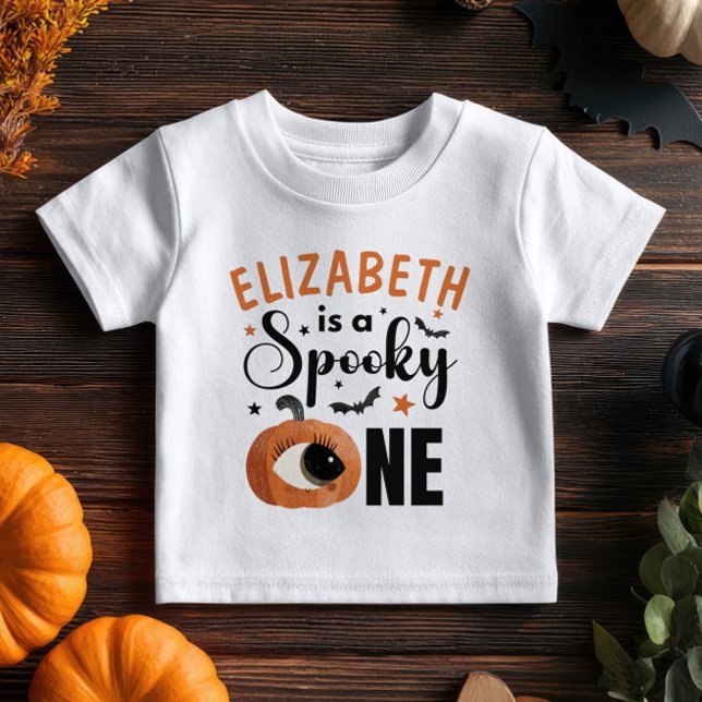 Camiseta Para Bebê Cute Cyclop Pumpkin Halloween Spooky One Name (Criador carregado)
