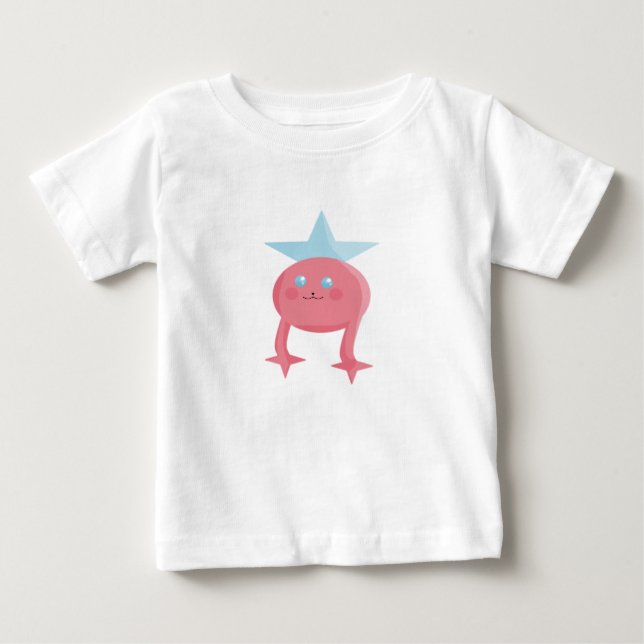 Camiseta Para Bebê Cute Design de Arte para Crianças Fada Rosa Azul (Frente)