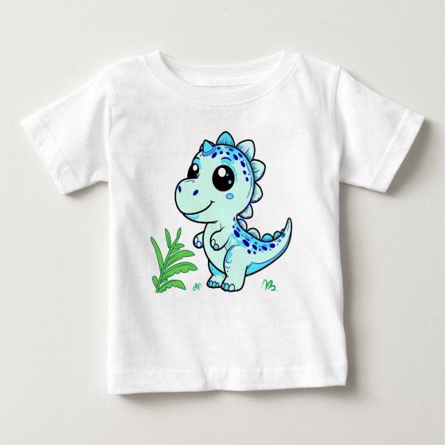 Camiseta Para Bebê Cute Dinosaur Baby T-Shirt – Baby Fine Jersey  (Frente)