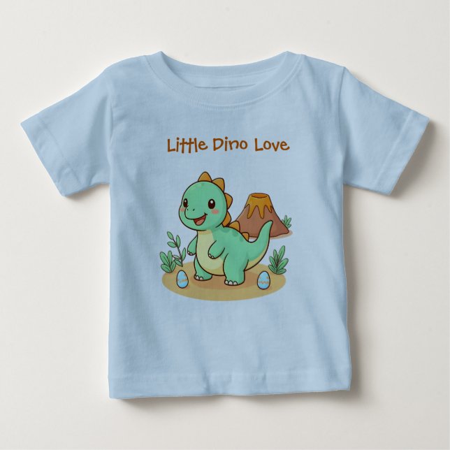 Camiseta Para Bebê Cute Dinosaur Cotton Tee  (Frente)