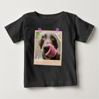 Camiseta Para Bebê Cute Dog Polaroid Style Photo Art