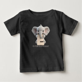 Camiseta Para Bebê Cute Elephant Letter E Kids T-Shirt | Animal Alpha