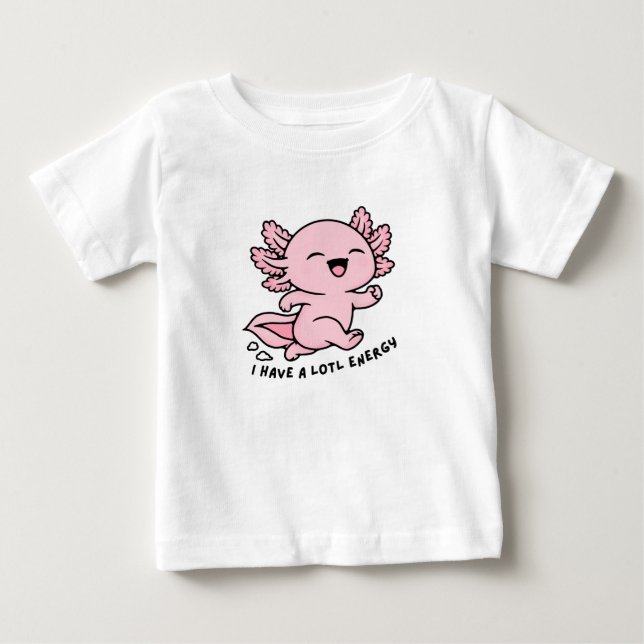 Camiseta Para Bebê Cute Funny Axolotl Kids Apparel, Alotl Energy (Frente)