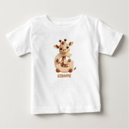 Camiseta Para Bebê Cute Giraffe Letter G Kids T-Shirt | Animal Alphab