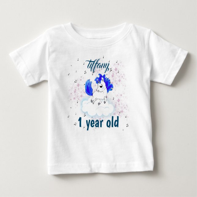 Camiseta Para Bebê cute Happiness magic unicorn (Frente)