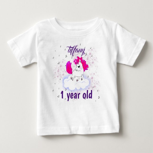Camiseta Para Bebê cute Happiness magic unicorn (Frente)