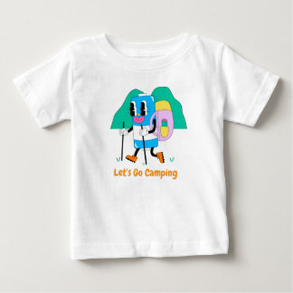 Camiseta Para Bebê Cute Hiking Battery Character – Funny Camping Cart