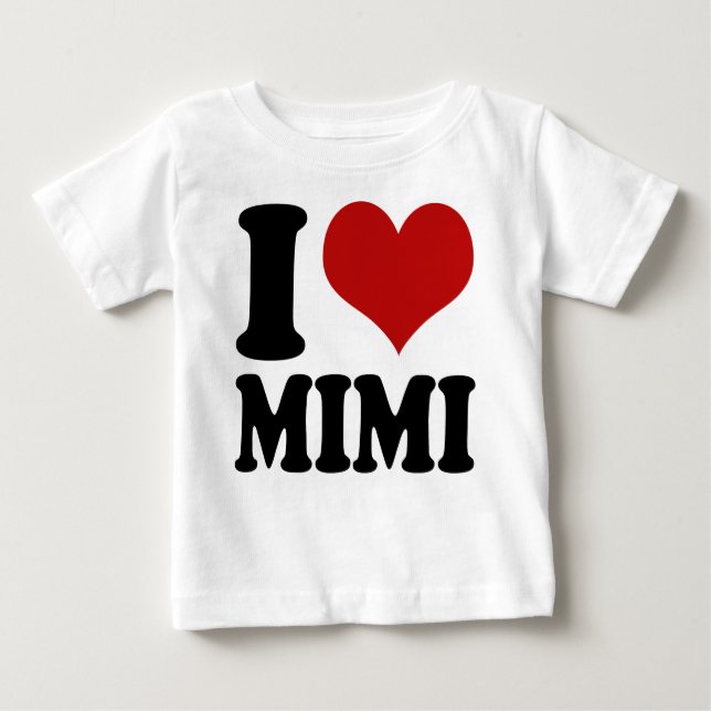 Camiseta Para Bebê Cute I Heart Mimi (Frente)