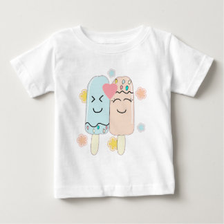 Camiseta Para Bebê Cute Ice Cream Popsicle Friends Baby T-Shirt