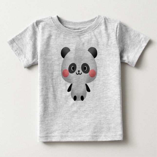 Camiseta Para Bebê Cute Kawaii Happy Panda (Frente)
