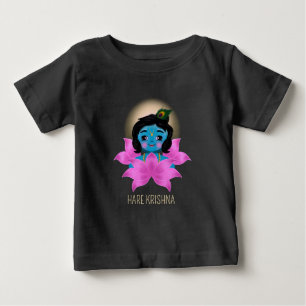 Camiseta Para Bebê Cute Krishna Radha índia - Arte Krishna