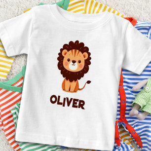 Camiseta Para Bebê Cute Leãozinho Personalizado
