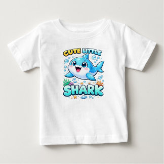 Camiseta Para Bebê Cute Little Shark Shirt for Girls 