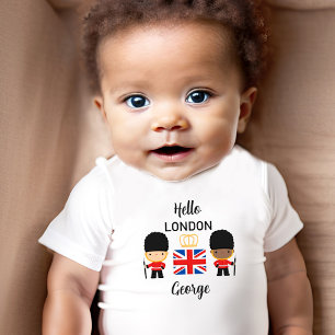 Camiseta Para Bebê Cute London Mixed Skin Boy Name Inglaterra Reino U