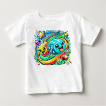 Cute Lucky Dice Baby T-Shirt – Colorful Kawaii 