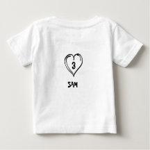 Cute Mum & Dad Heart – Custom Name Baby T-Shirt