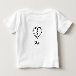Camiseta Para Bebê Cute Mum & Dad Heart – Custom Name Baby T-Shirt