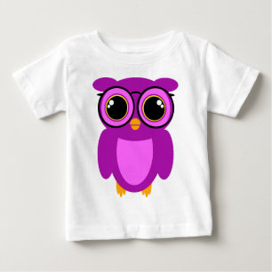 Camiseta Para Bebê Cute Nerdy Owl