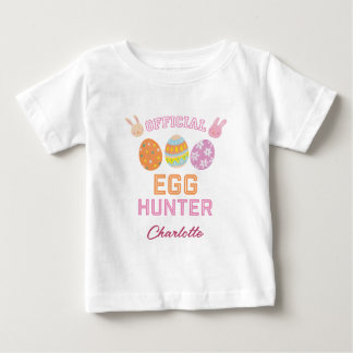 Camiseta Para Bebê Cute Official Egg Hunter Easter Kids Name