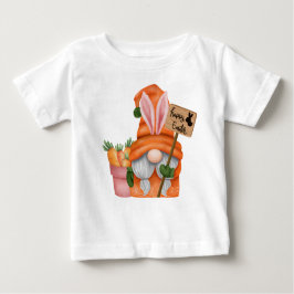 CAMISETA PARA BEBÊ CUTE ORANGE EASTER GNOME WITH CARROTS