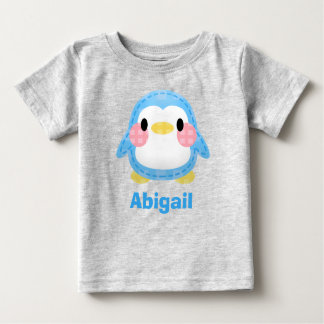 Camiseta Para Bebê Cute Patchwork Style Penguin Art Personalised