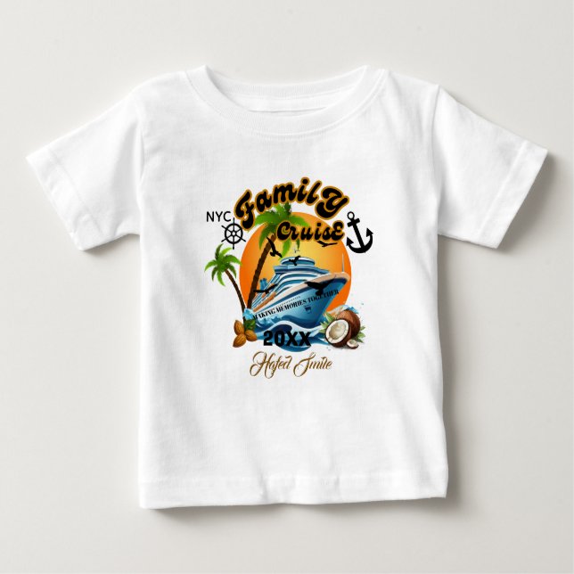 Camiseta Para Bebê Cute Personalized Cruise Ship Family Trip Sunset T (Frente)