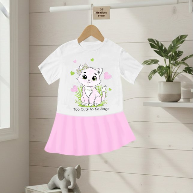 Camiseta Para Bebê Cute pink cat (Criador carregado)