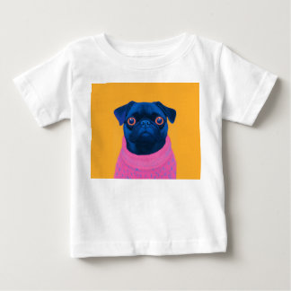 Camiseta Para Bebê Cute Pug Engraçado
