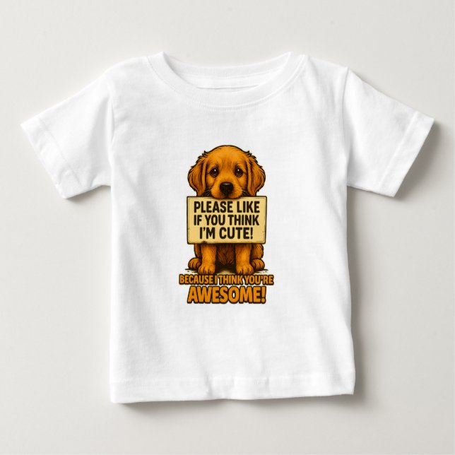 Camiseta Para Bebê Cute Puppy, Funny Dog Lover Quote (Frente)