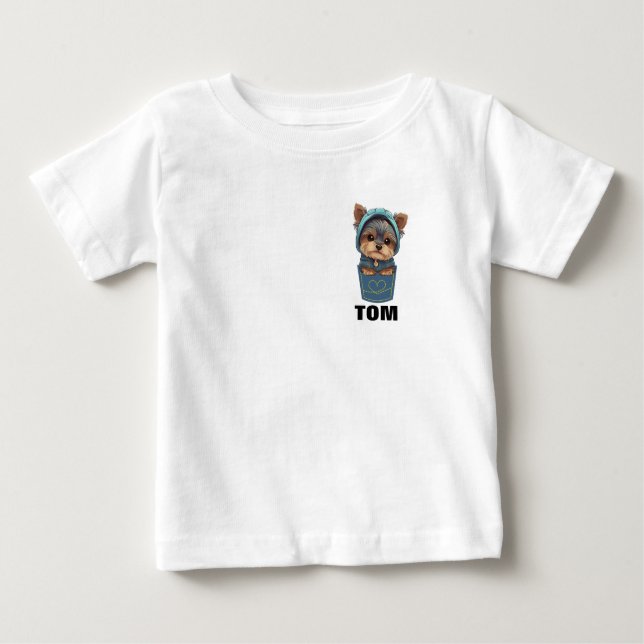 Camiseta Para Bebê Cute Puppy in a Pocket T-Shirt (Frente)