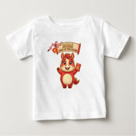 Camiseta Para Bebê Cute Red Horse 2026 Year Of Te Horse
