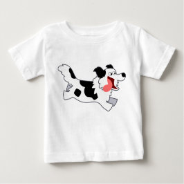 Camiseta Para Bebê Cute Runon Border Collie Kids T-Shirt