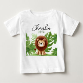 Camiseta Para Bebê Cute Safari Lion Birthday
