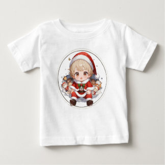 Camiseta Para Bebê Cute Santa Baby T-Shirt - Christmas Infant Jersey 