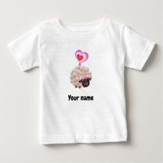 Camiseta Para Bebê Cute Sheep Baby T-Shirt – Add Name