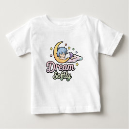 Camiseta Para Bebê Cute Sleepy Moon Illustration with Quote