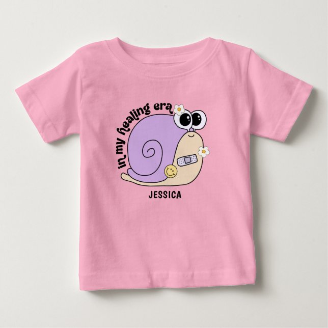 Camiseta Para Bebê Cute Snail | Na Minha Época De Curar (Frente)