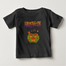Camiseta Para Bebê Cute spooky Halloween elegant green &orang