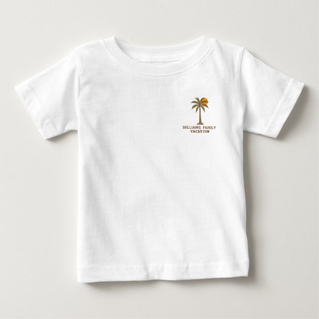 Camiseta Para Bebê Cute Summer Trip Toddler Family Vacation  (Frente)