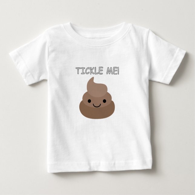 Camiseta Para Bebê Cute Tickle Me Poop Emoji (Frente)