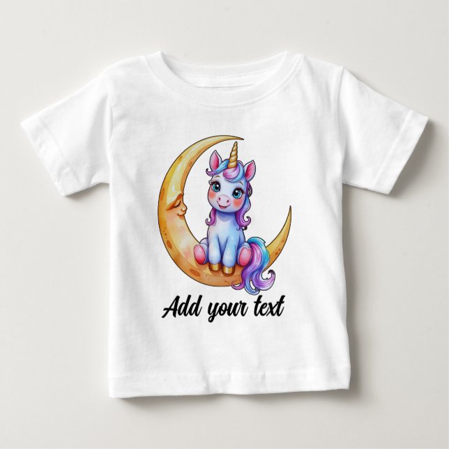 Camiseta Para Bebê Cute Unicorn Baby Tee (Frente)