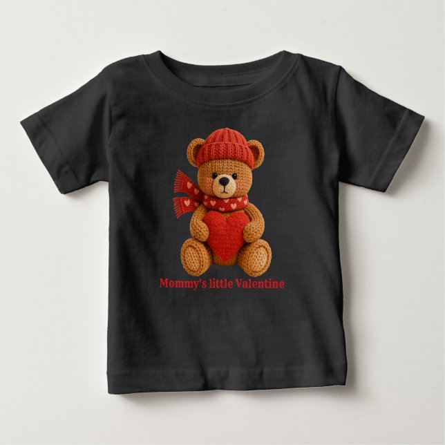 Camiseta Para Bebê cute valentine bear baby T-Shirt (Frente)