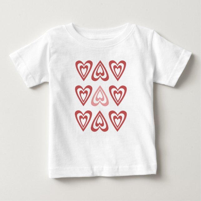 Camiseta Para Bebê Cute Valentine Hearts – Love & Romance Design (Frente)